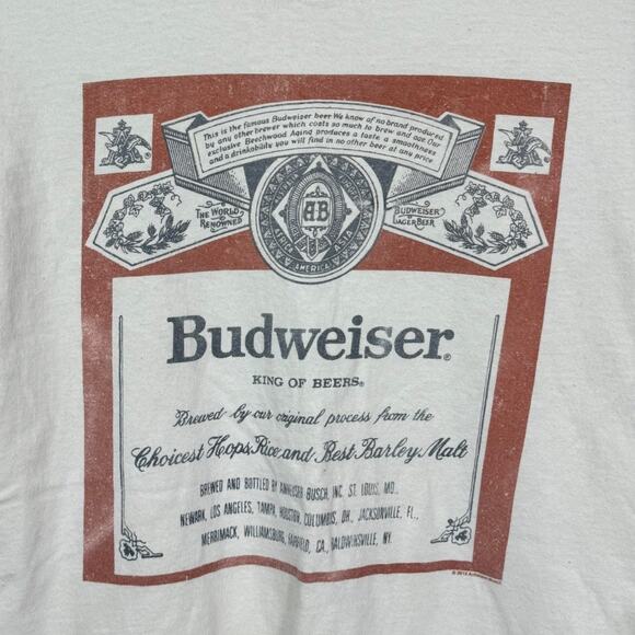 Junk Food Budweiser Graphic Tee Small Oversized Beer Casual Grunge Boho Western - Picture 5 of 8